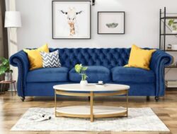 Blue Chesterfield Sofa Living Room
