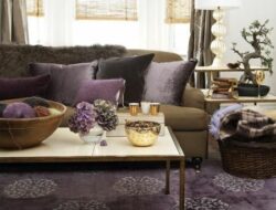 Brown And Lavender Living Room