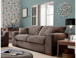 Duck Egg Blue And Brown Living Room