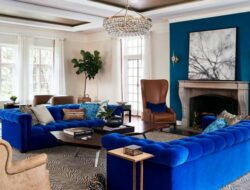 Living Room With Royal Blue Sofa