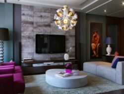 Purple Teal Brown Living Room
