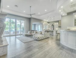 Grey Living Room With Wood Floors