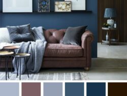 Blue Brown Color Scheme Living Room