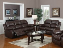 Faux Leather Reclining Living Room Set