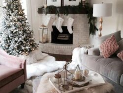 Grey Living Room Christmas Tree