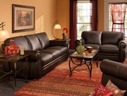Chocolate Leather Living Room Set