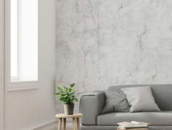 Marble Wallpaper In Living Room