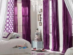 Purple And White Curtains For Living Room