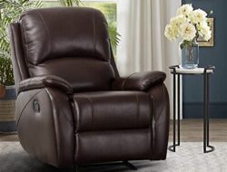 Bonded Leather Recliner Living Room Rocker Chair