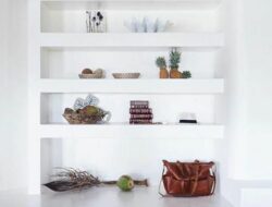 Plaster Shelves In Living Room