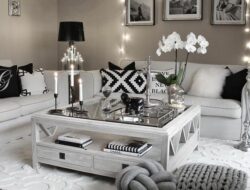 Black Cream And Silver Living Room