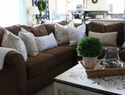Coastal Living Room Brown Couch