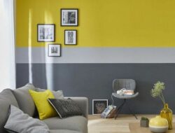 Yellow And Gray Walls In Living Room