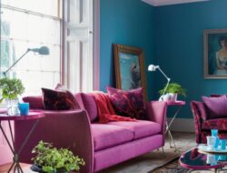 Teal And Fuchsia Living Room