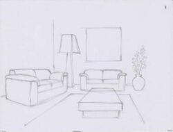 Living Room Drawing Easy