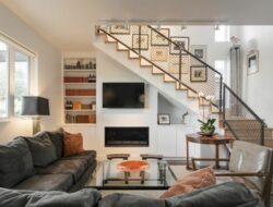 Living Room With Stairs Design