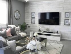 White Living Room With Grey Accent Wall