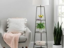 Living Room Lamp With Shelves