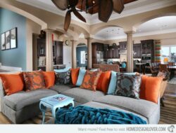 Orange And Blue Living Room Accessories