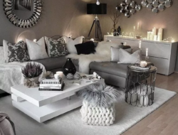 Glam Grey And White Living Room
