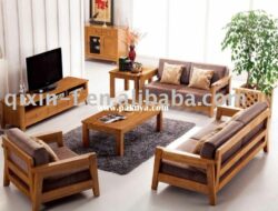 Wooden Living Room Sofa Set
