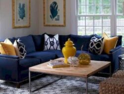 Living Room Decor Blue Sofa