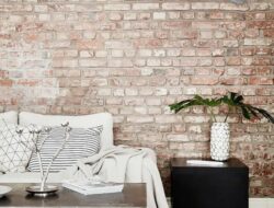 Red Brick Wallpaper Living Room Ideas