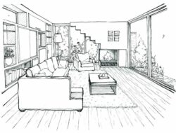 Modern Living Room Drawing