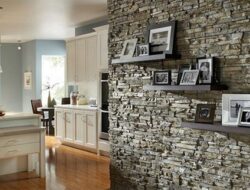 Stacked Stone Wall Living Room