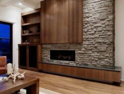 Asymmetrical Living Room Fireplace