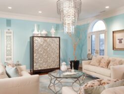 Modern Tiffany Blue Living Room