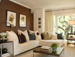 Two Tone Brown Living Room Walls