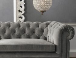 Grey Tufted Living Room Set