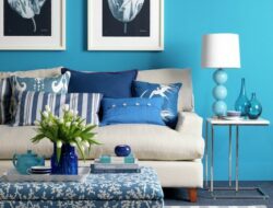 Living Room In Blue Colour