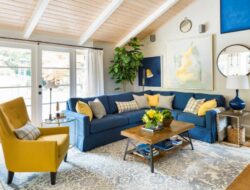 Light Blue And Yellow Living Room