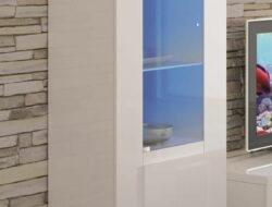 White High Gloss Living Room Cabinets