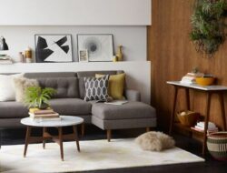 Mid Century Modern Living Room Grey Couch