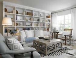 White Bookcase In Living Room