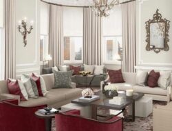 Burgundy And White Living Room Ideas