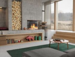 Sunken Living Room Fireplace