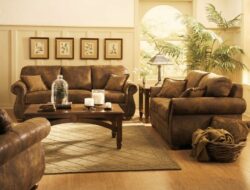 Brown Microfiber Living Room Set
