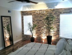 Faux Stone Accent Wall Living Room