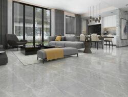 Grey Tile Living Room Floor