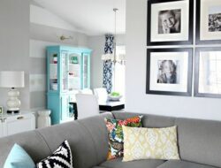 Tiffany Blue And Gray Living Room