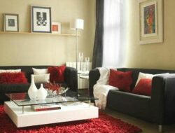 Red Brown And White Living Room