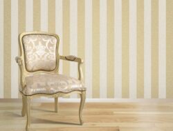 Gold Striped Wallpaper Living Room