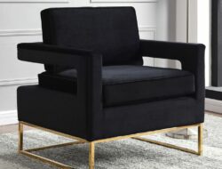 Black Velvet Living Room Chair