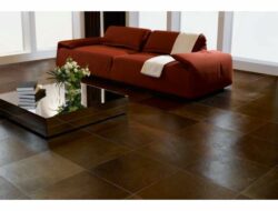 Brown Tile Floor Living Room