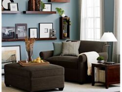 Dark Brown And Light Blue Living Room