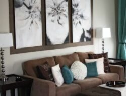 Brown Cream Teal Living Room